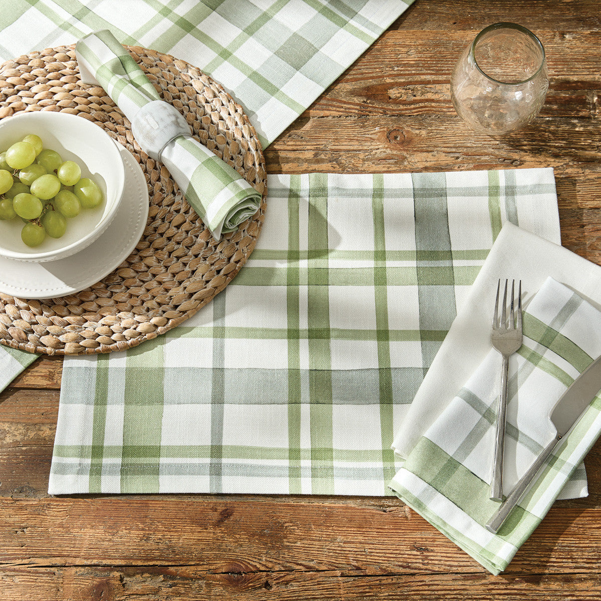 Greenlee Printed Plaid Table Runner 72" L Set of 2 Park Designs - The Fox Decor