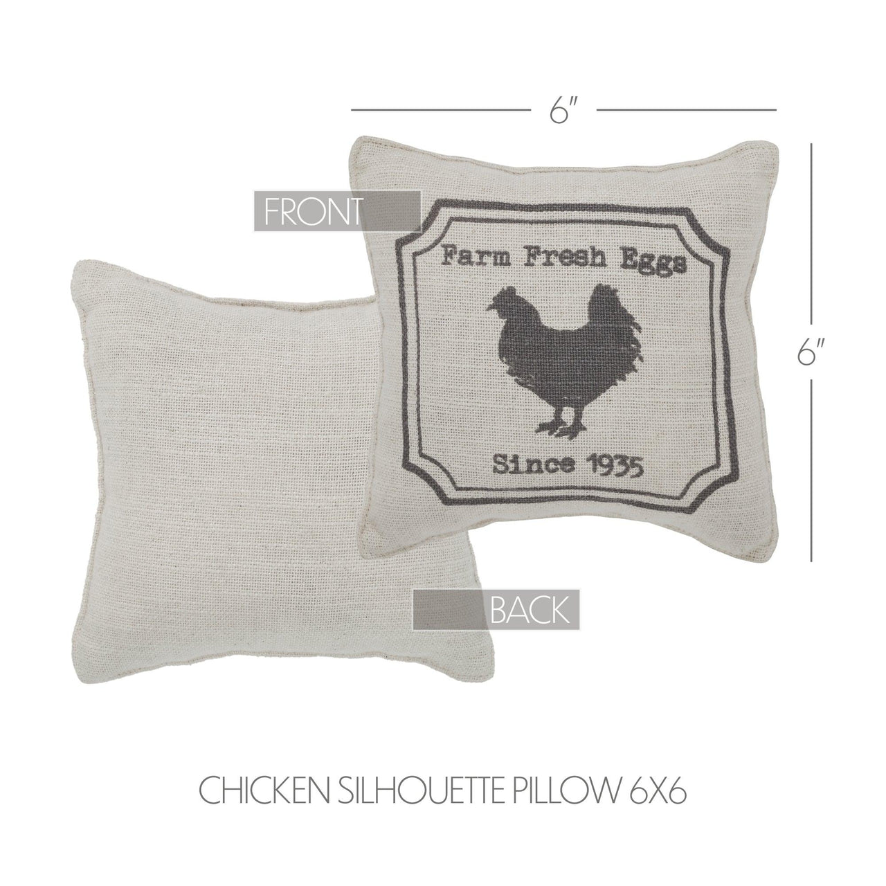 Finders Keepers Chicken Silhouette Pillow 6x6 - The Fox Decor