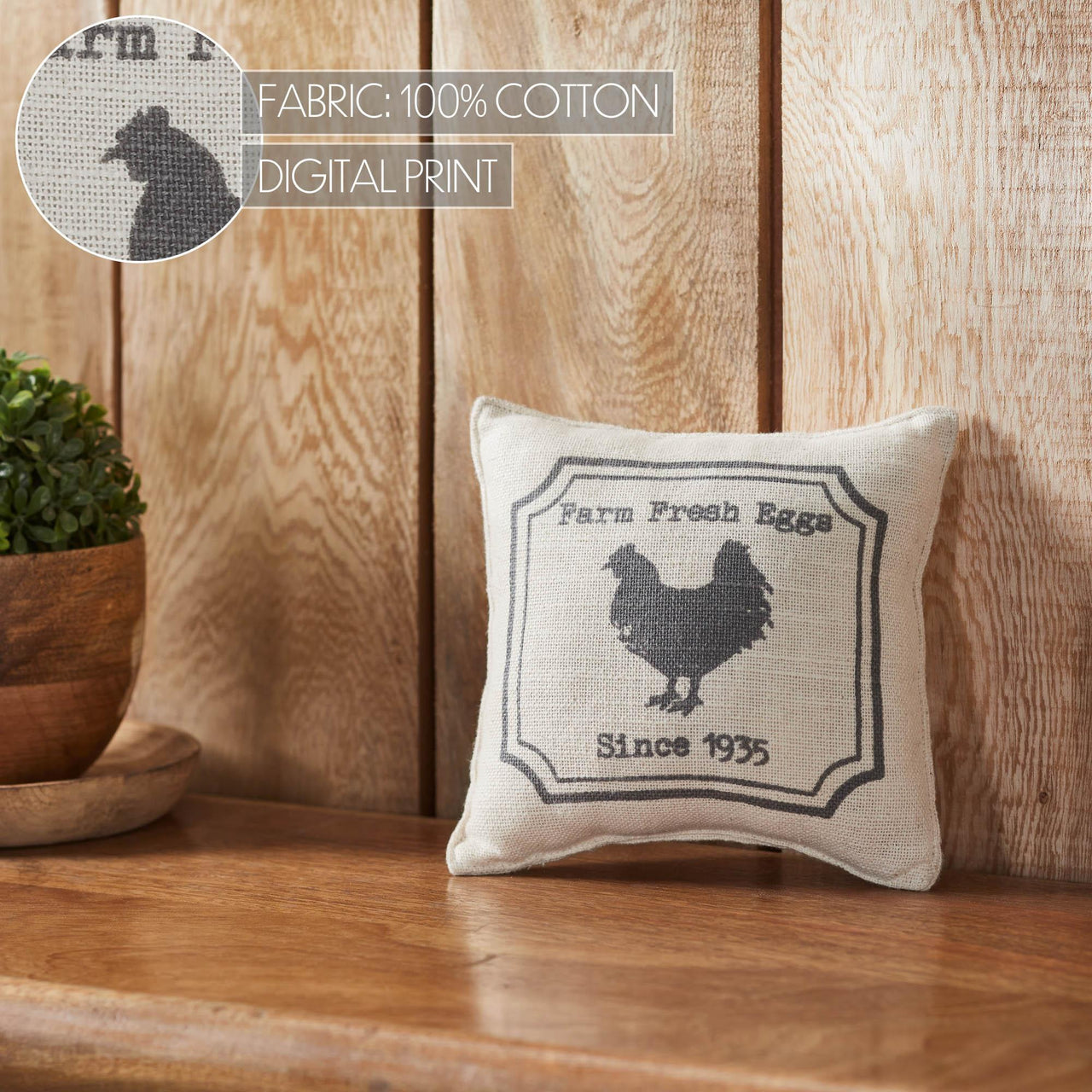 Finders Keepers Chicken Silhouette Pillow 6x6 - The Fox Decor