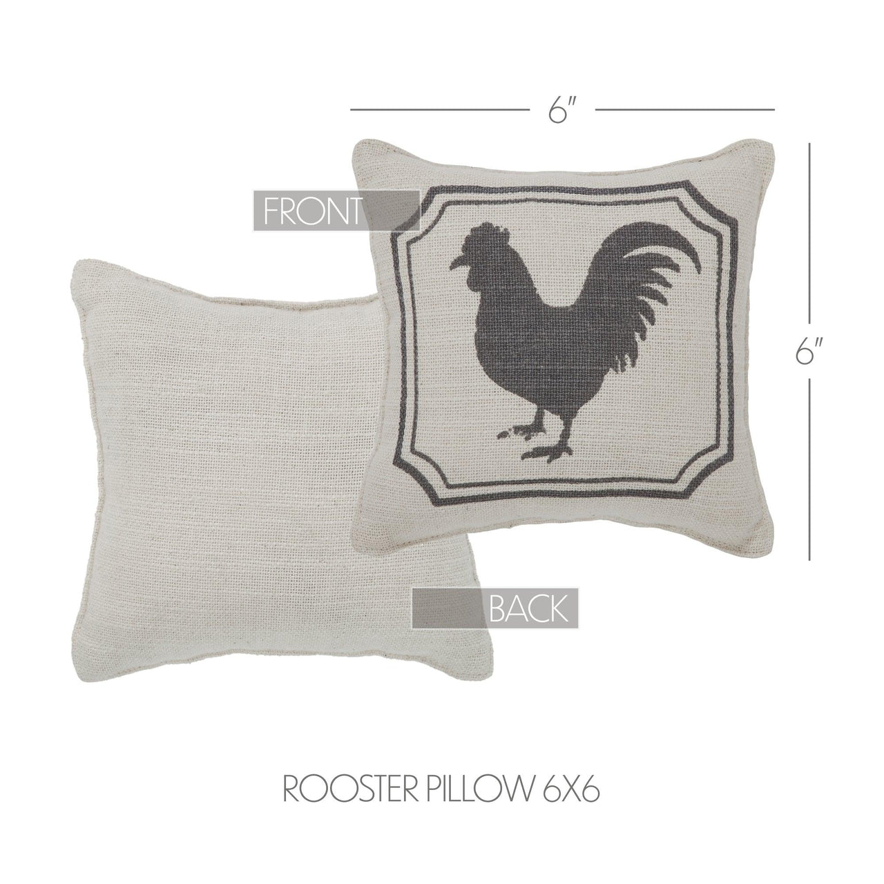 Finders Keepers Rooster Silhouette Pillow 6x6 - The Fox Decor