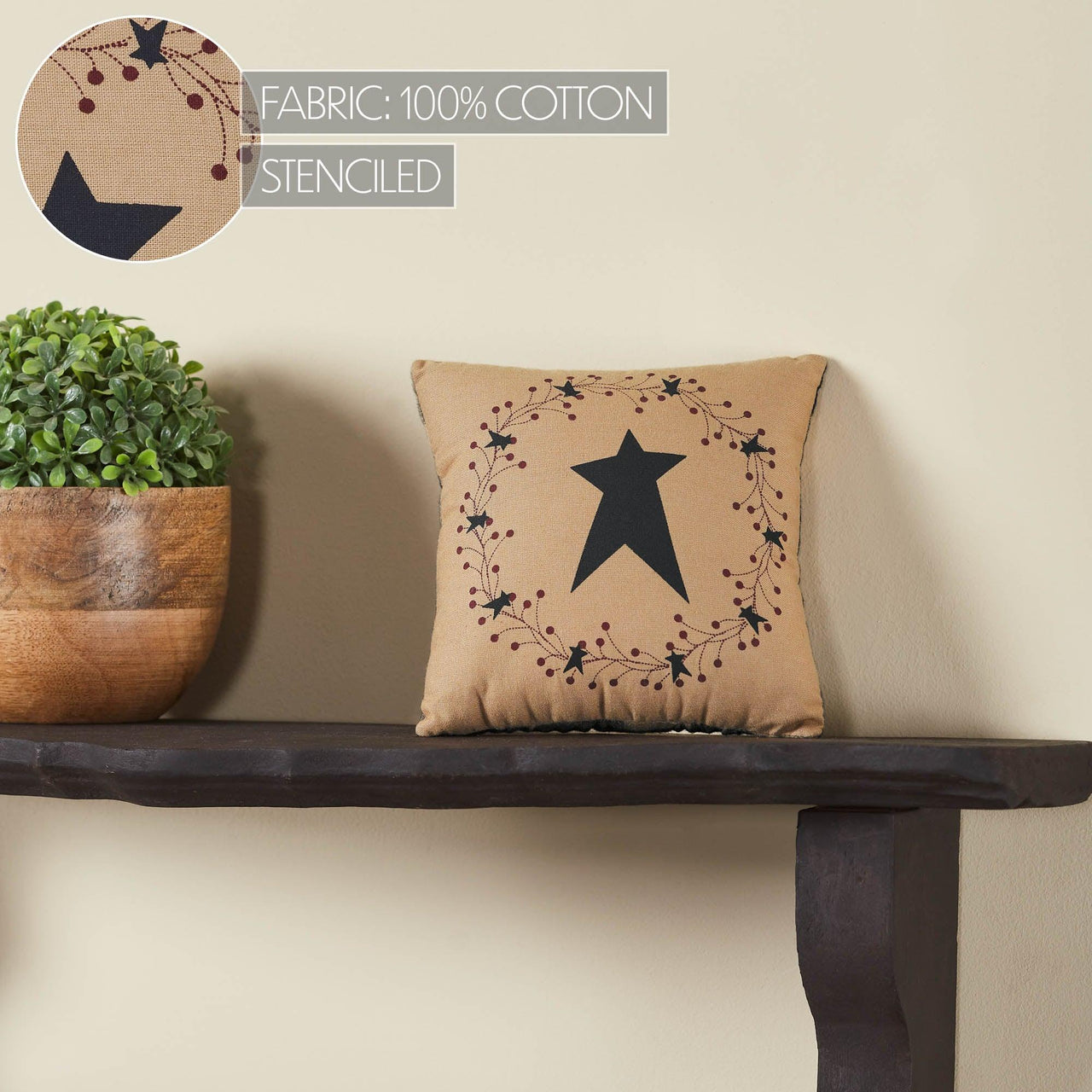 Pip Vinestar Wreath Pillow 6x6 - The Fox Decor