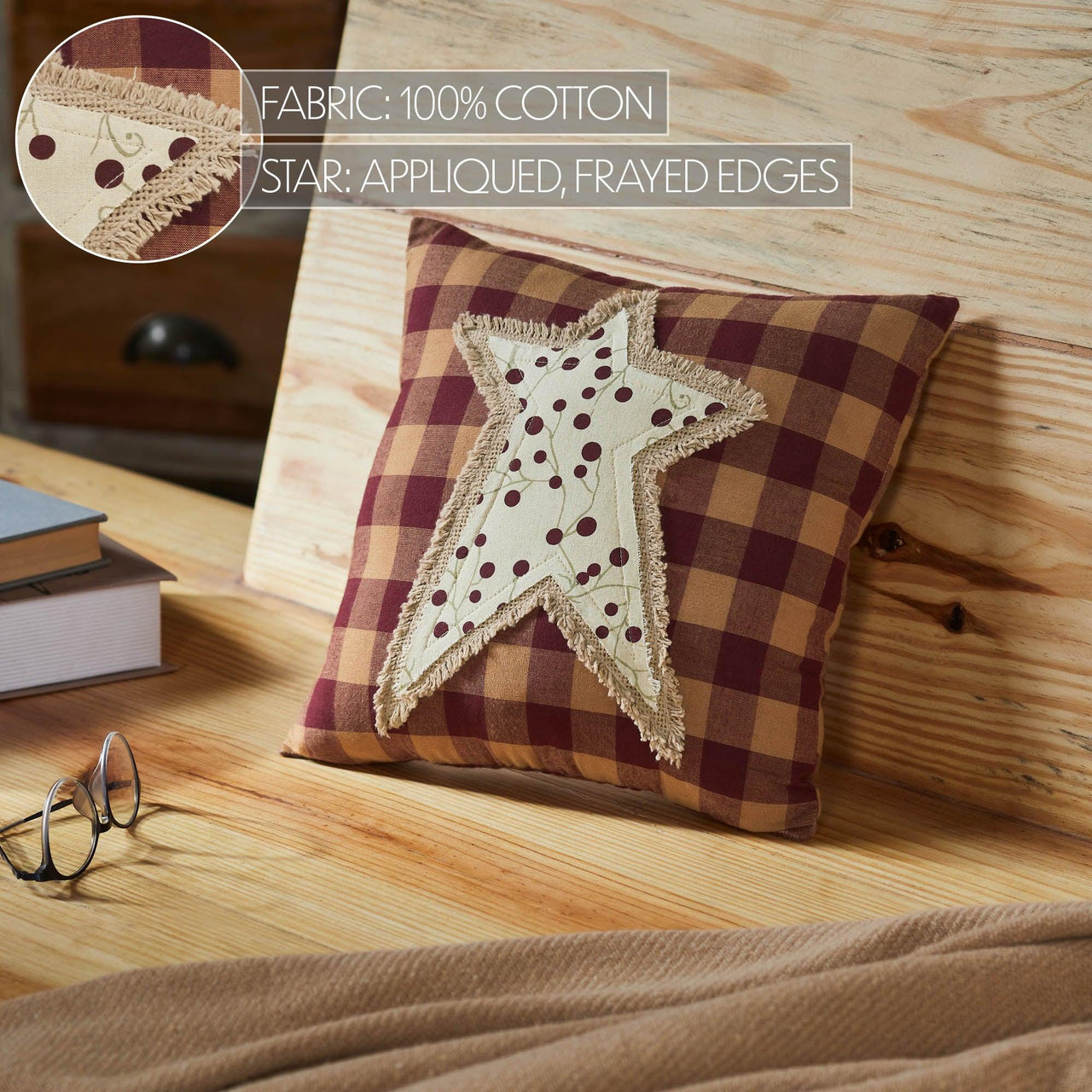 Pip Vinestar Primitive Star Pillow 12x12 - The Fox Decor