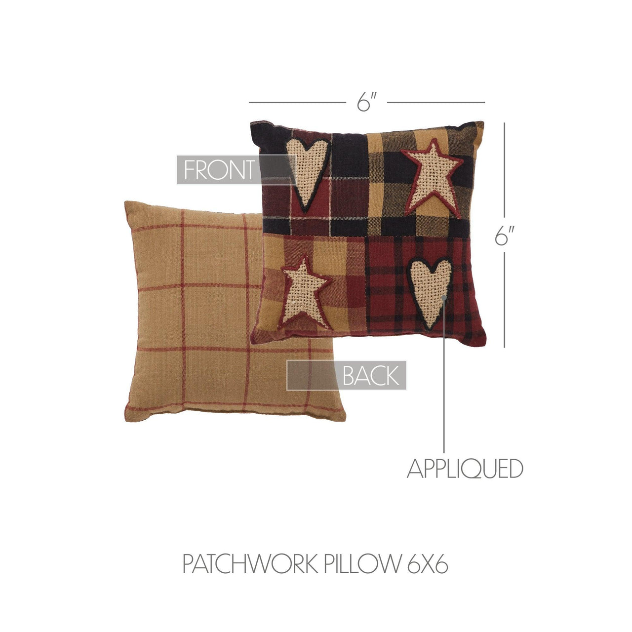 Connell Patchwork Pillow 6x6 - The Fox Decor
