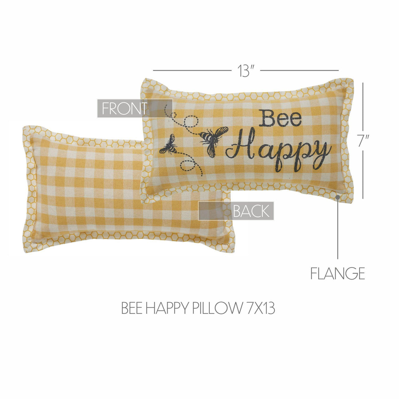 Buzzy Bees Bee Happy Pillow 7x13 - The Fox Decor
