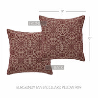 Custom House Burgundy Tan Jacquard Pillow 9x9 - The Fox Decor