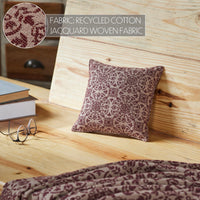 Custom House Burgundy Tan Jacquard Pillow 9x9 - The Fox Decor