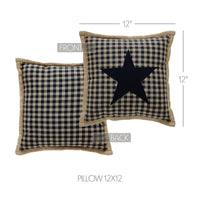 Black Check Star Pillow 12x12 - The Fox Decor