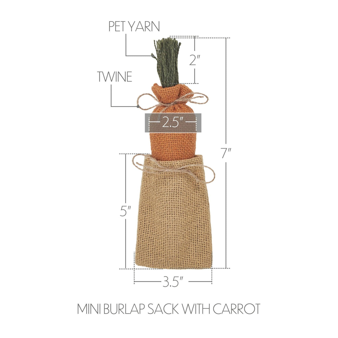 Spring In Bloom Mini Burlap Sack with Carrot - The Fox Decor
