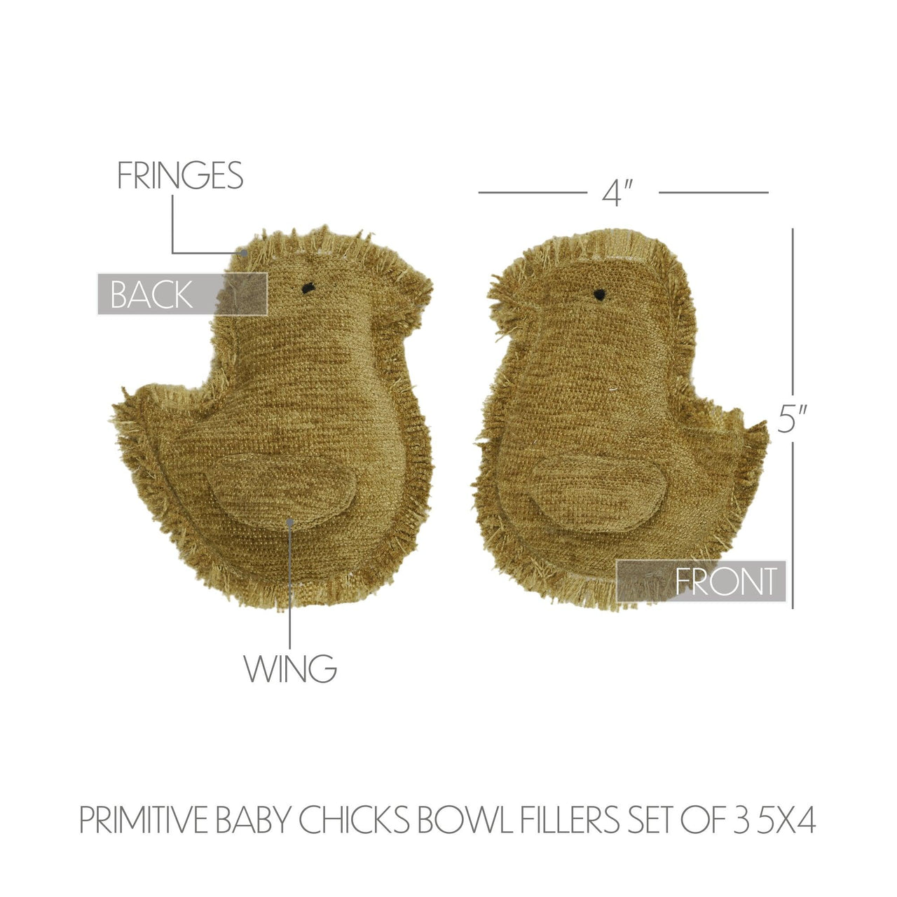 Spring In Bloom Primitive Baby Chicks Bowl Fillers Set of 3 5x4 - The Fox Decor