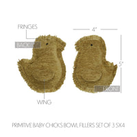 Spring In Bloom Primitive Baby Chicks Bowl Fillers Set of 3 5x4 - The Fox Decor