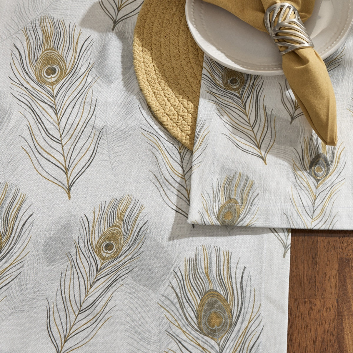 Feathered Fall Print Table Runner 72"L - Set of 2 Park Designs