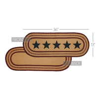 Potomac Jute Runner Stencil Stars 13x36 VHC Brands