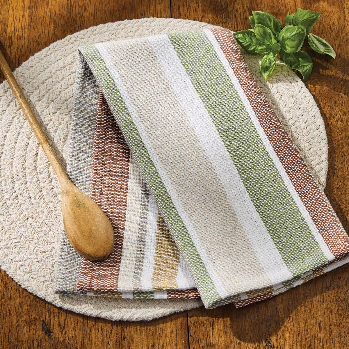 Terra Stripe Dishtowel Set of 6 Park Designs - The Fox Decor