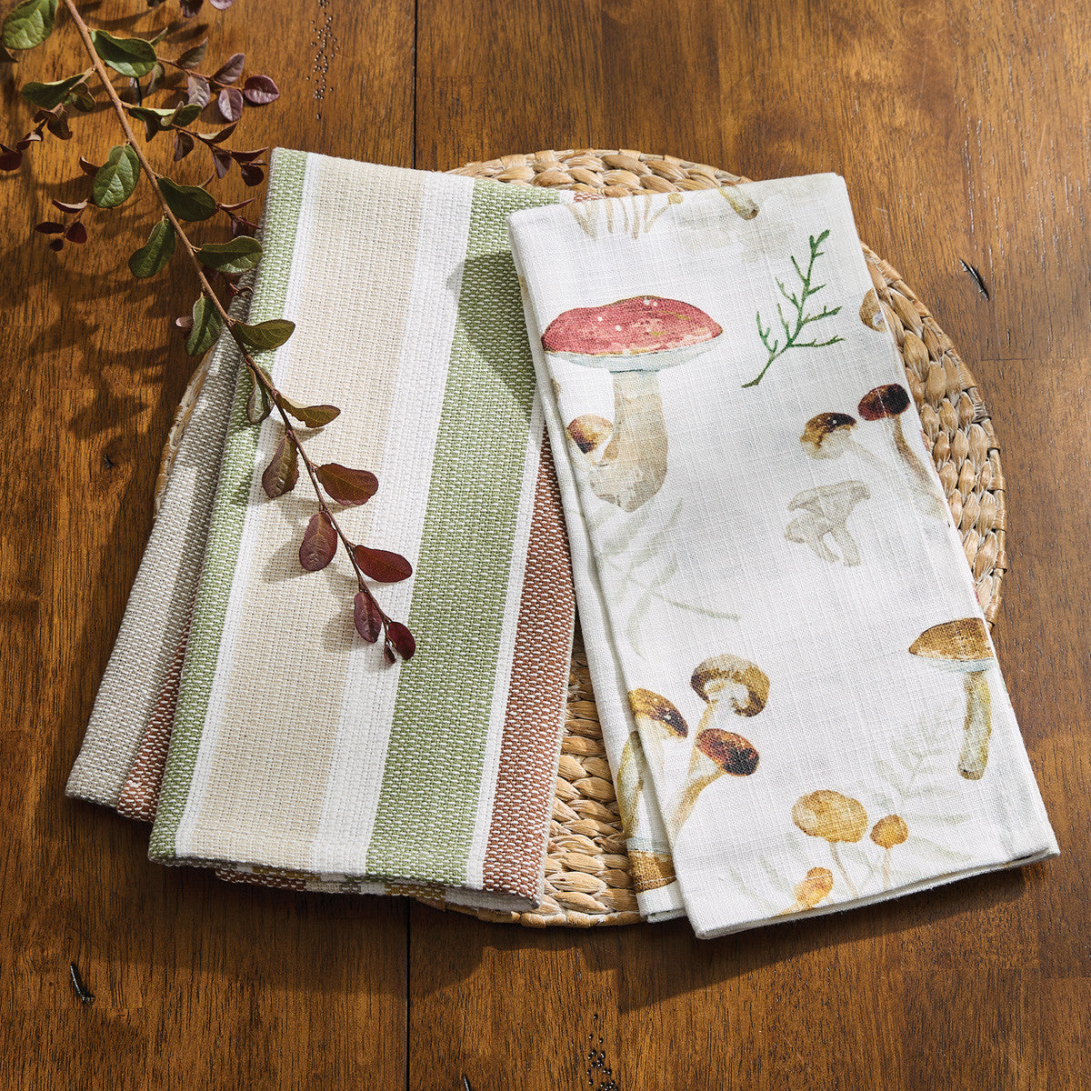 Wild Mushrooms Dishtowel Set of 6 Park Designs - The Fox Decor