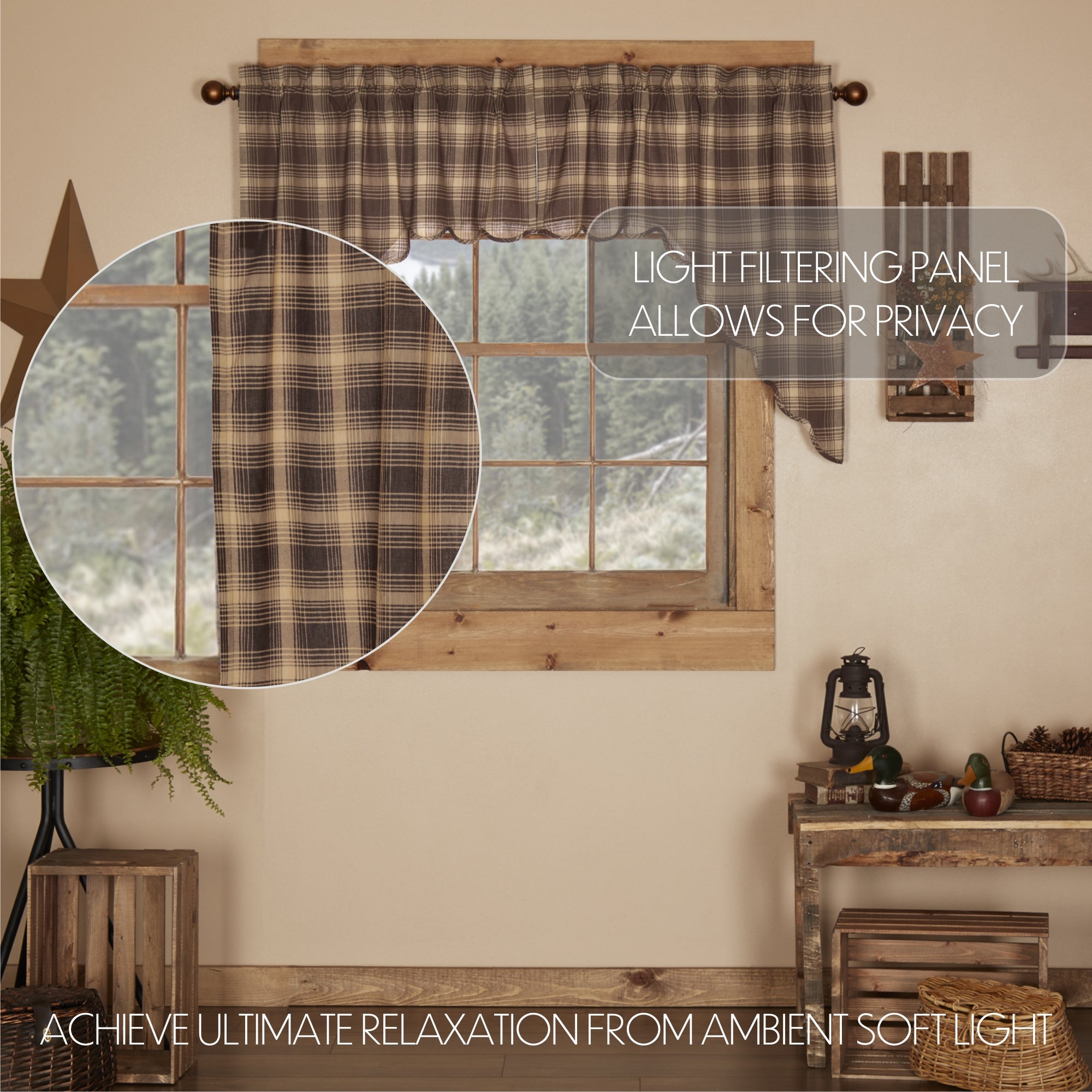 Dawson Star Scalloped Swag Curtain Set of 2 36x36x16 VHC Brands