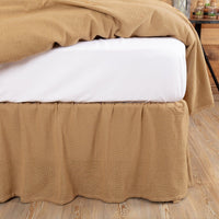 Burlap Natural Ruffled Twin Bed Skirt 39x76x16 - The Fox Decor