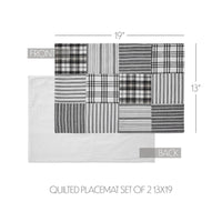 Sawyer Mill Black Quilted Placemat Set of 2 13x19 - The Fox Decor