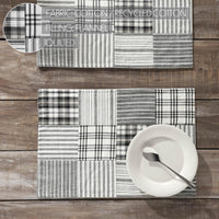 Sawyer Mill Black Quilted Placemat Set of 2 13x19 - The Fox Decor