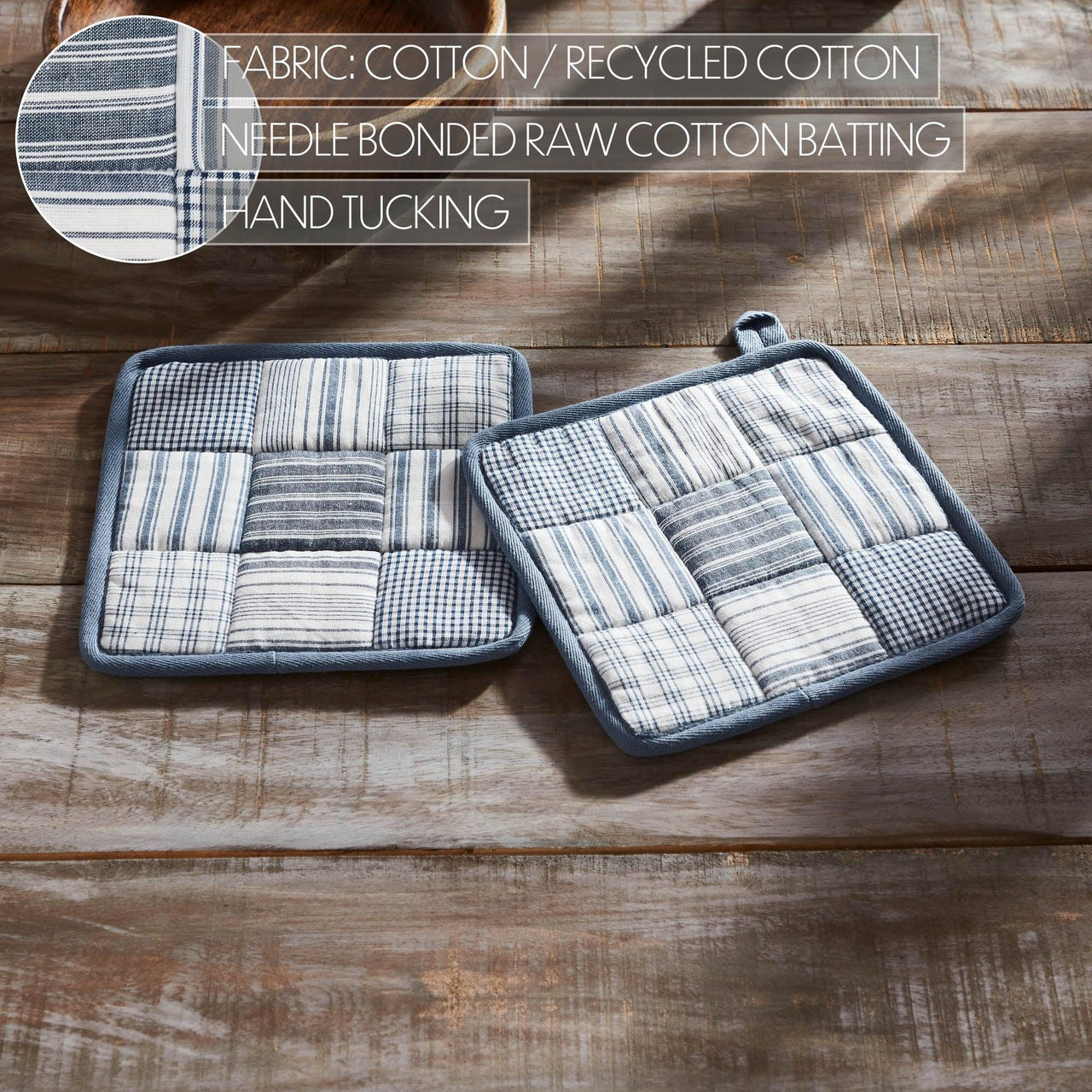 Sawyer Mill Blue Pot Holder Set of 2 8x8 - The Fox Decor