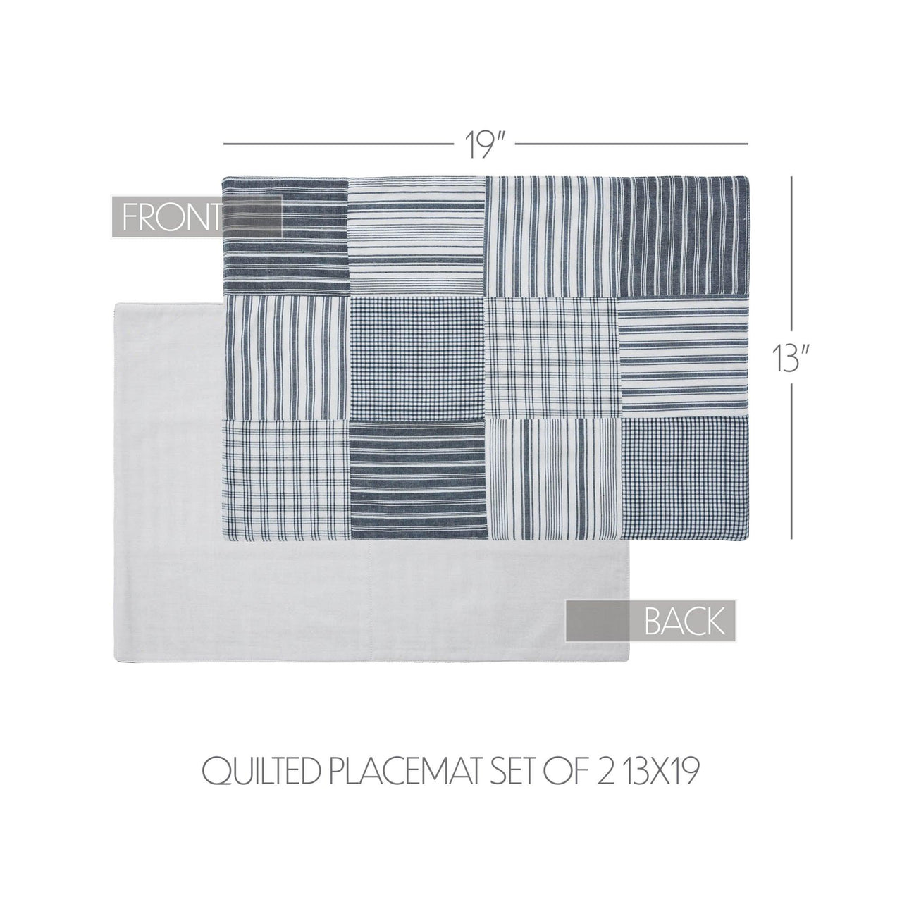 Sawyer Mill Blue Quilted Placemat Set of 2 13x19 - The Fox Decor