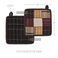 Wyatt Pot Holder Set of 2 8x8 - The Fox Decor