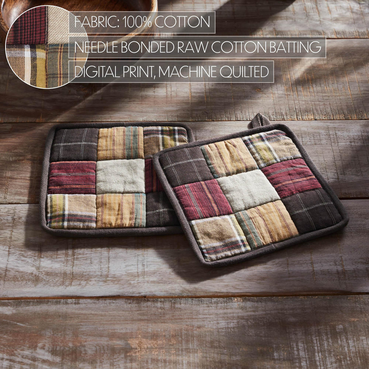 Wyatt Pot Holder Set of 2 8x8 - The Fox Decor