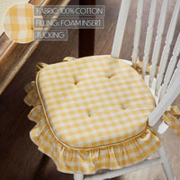 Golden Honey Ruffled Chair Pad 16.5x18 - The Fox Decor