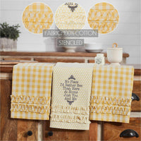 Buzzy Bees Ruffled Tea Towel Set of 3 19x28 - The Fox Decor