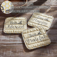 Buzzy Bees Pot Holder Set of 3 8x8 - The Fox Decor