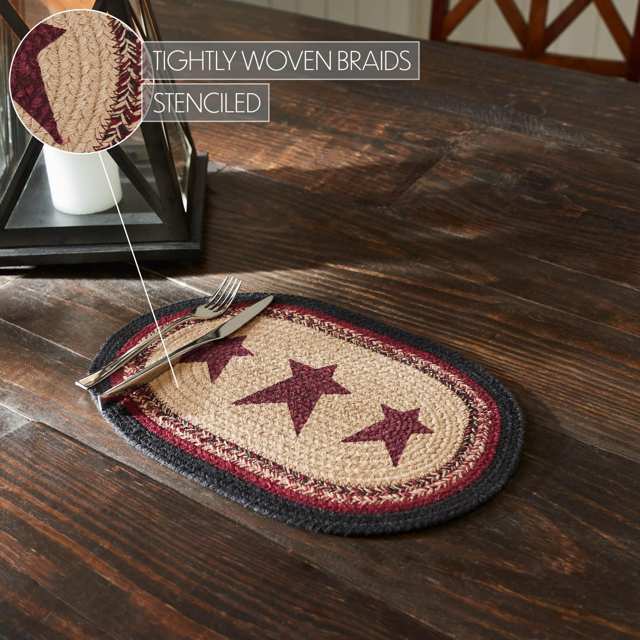 Connell Oval Placemat Stencil Stars 10x15 - The Fox Decor
