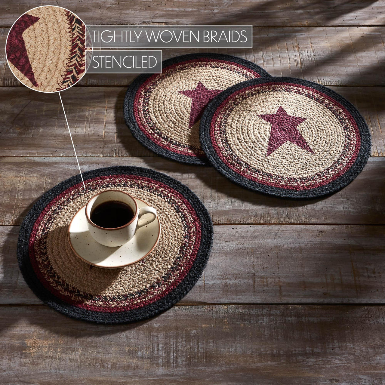 Connell Trivet Stencil Stars 12 inch Diameter Set of 3 - The Fox Decor