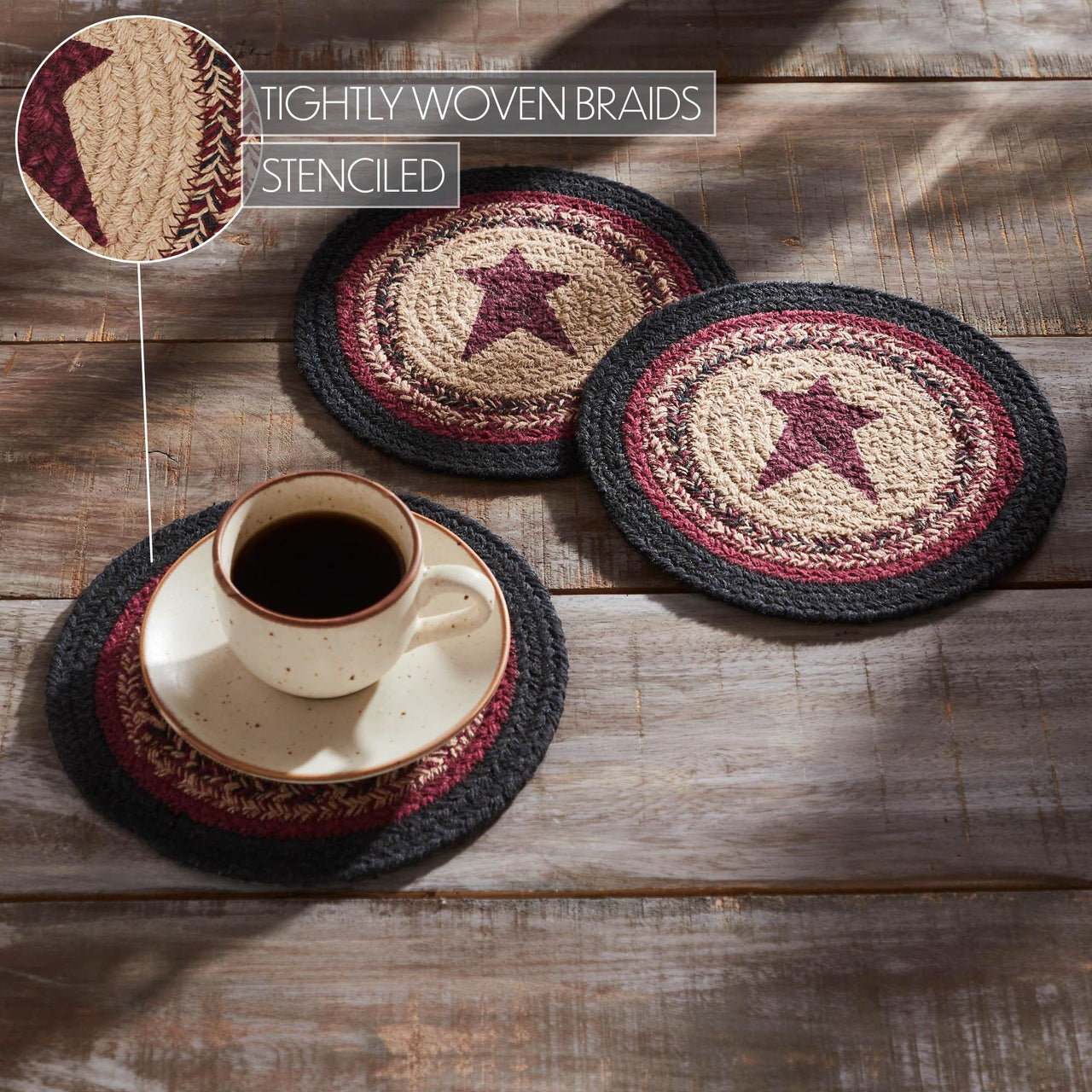 Connell Trivet Stencil Stars 8 inch Diameter Set of 3 - The Fox Decor