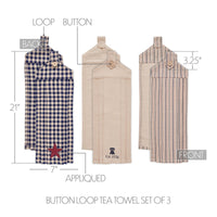 My Country Button Loop Tea Towel Set of 3 - The Fox Decor