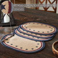 My Country Oval Placemat Stencil Stars Set of 4 13x19 - The Fox Decor