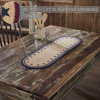 My Country Oval Runner Stencil Stars 12x36 - The Fox Decor