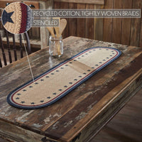 My Country Oval Runner Stencil Stars 12x48 - The Fox Decor