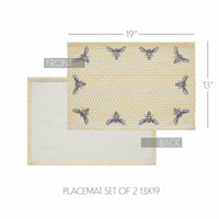 Buzzy Bees Placemat Set of 2 13x19 - The Fox Decor
