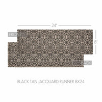 Custom House Black Tan Jacquard Runner 8x24 - The Fox Decor