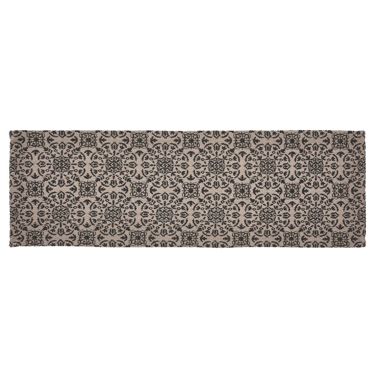 Custom House Black Tan Jacquard Runner 8x24 - The Fox Decor