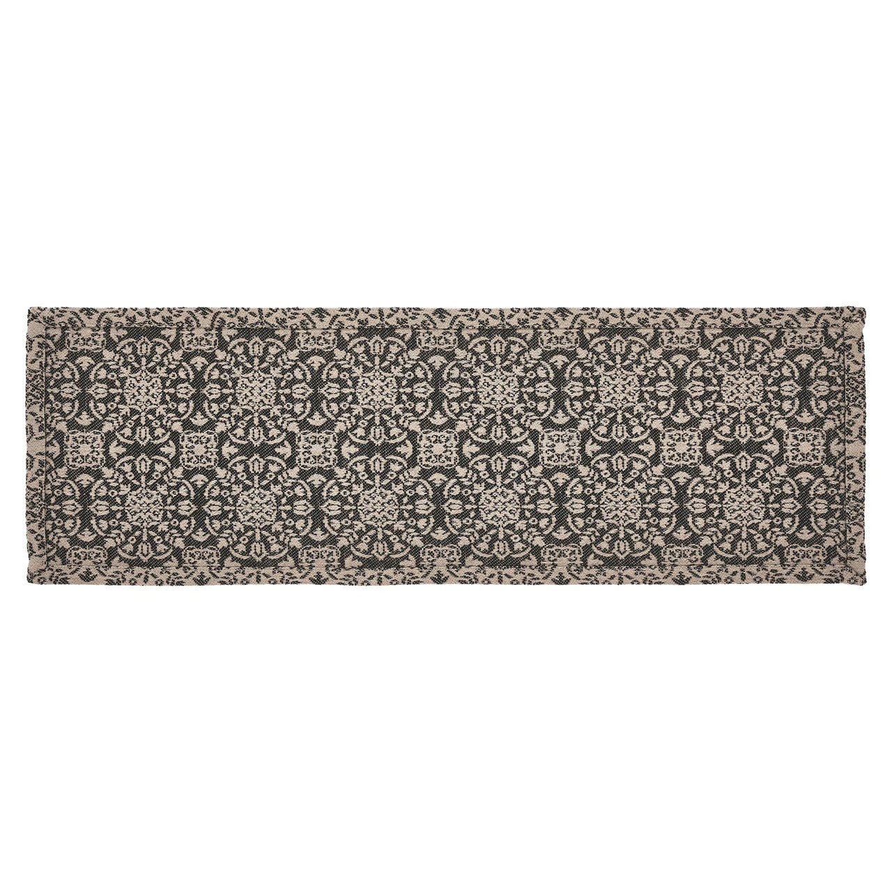 Custom House Black Tan Jacquard Runner 8x24 - The Fox Decor