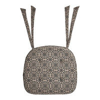 Custom House Black Tan Jacquard Chair Pad 16.5x18 - The Fox Decor