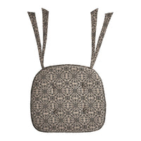 Custom House Black Tan Jacquard Chair Pad 16.5x18 - The Fox Decor