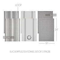 Finders Keepers Eucalyptus Tea Towel Set of 3 19x28 - The Fox Decor