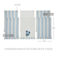 Finders Keepers Hydrangea Ruffled Tea Towel Set of 3 19x28 - The Fox Decor