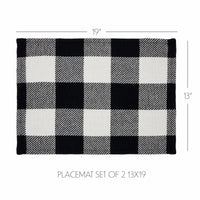 Annie Buffalo Check Black Placemat Set of 2 13x19 - The Fox Decor