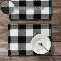Annie Buffalo Check Black Placemat Set of 2 13x19 - The Fox Decor