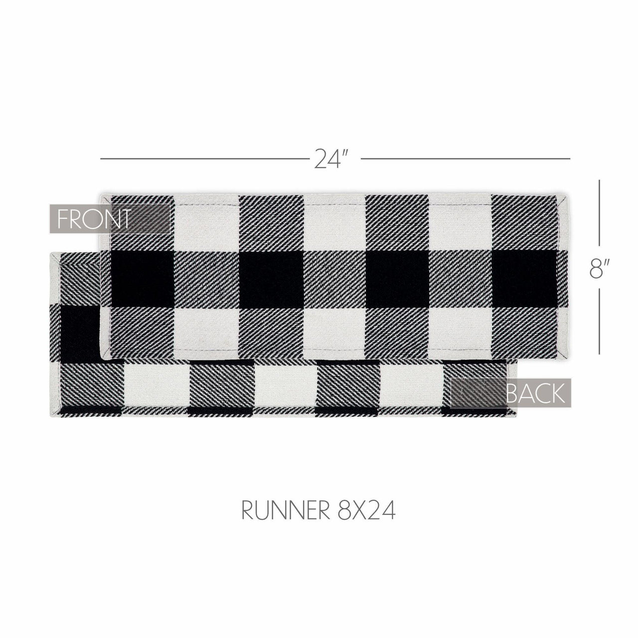 Annie Buffalo Check Black Runner 8x24 - The Fox Decor