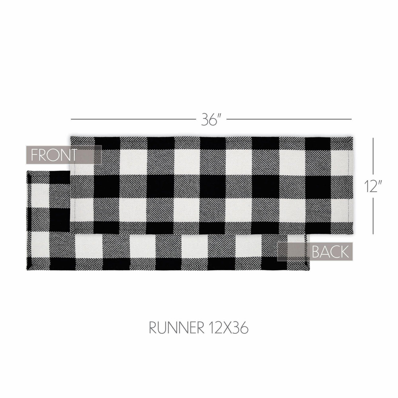 Annie Buffalo Check Black Runner 12x36 - The Fox Decor