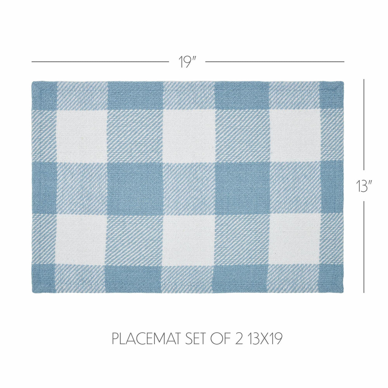 Annie Buffalo Check Blue Placemat Set of 2 13x19 - The Fox Decor