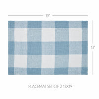 Annie Buffalo Check Blue Placemat Set of 2 13x19 - The Fox Decor